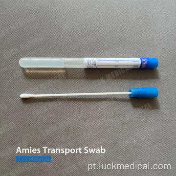 Swab de transporte plástico com tubo com dica de viscose